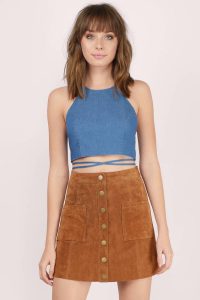 winona blue denim crop top IRWMCJK