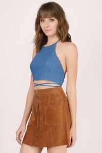 winona blue denim crop top winona blue denim crop top ... KZCZIFH