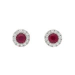 winsor bishop 14ct white gold diamond and ruby earrings PMXLACX