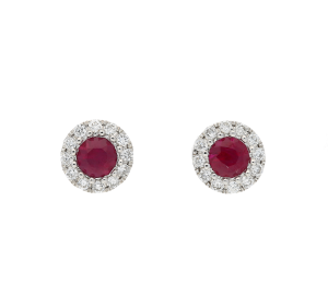 winsor bishop 14ct white gold diamond and ruby earrings PMXLACX