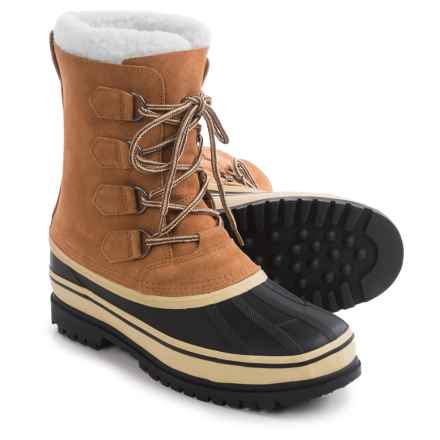 winter boots for men telluride suede pac boots - waterproof, insulated (for men) in brown/black GOALFHD