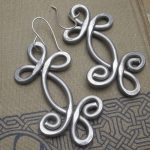 wire jewelry big celtic earrings - double swirl shamrock whirl - celtic jewelry- light TWWCKSK