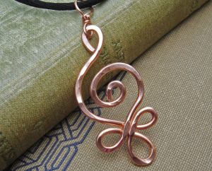 wire jewelry celtic loops copper wire earrings - celtic knot jewelry - dangle, handmade, RVNGLGB