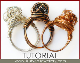 wire jewelry tutorial, knot ring tutorial, knotted ring tutorial, wire ring TXWDZPO