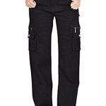 women cargo pants glamour outfitters womenu0027s wide leg cargo pants combat trousers - black KSVOUSG