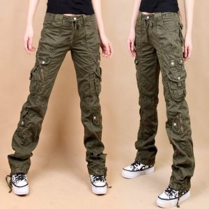 women cargo pants to meet my mom half way: womenu0027s mid-rise slim fit cotton boot leg cargo WQPHMNB