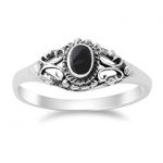 womenu0027s vintage design simulated black onyx ring new .925 sterling silver JYUGQRD