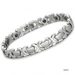 womens bracelets fashion jewelry 316l stainless steel bracelet sliver cross x links with MPCWOXR