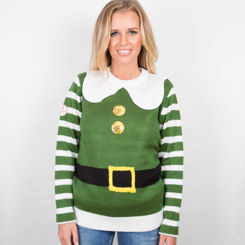 womens christmas jumper funny elf christmas costume jumper; womenu0027s elf christmas costume jumper ... PBPWTTB