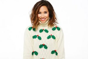 womens christmas jumper myleene klass is one of the celebs supporting text santa christmas jumper  day BIFXNBT