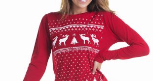 womens christmas jumper ... women reindeer christmas jumper styled longsleeve tee. red reindeer  long sleeve top IJJWLSK