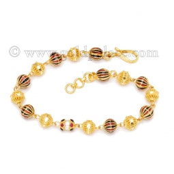 womens gold bracelets 22 kt gold ball bracelet with enamel 7-0 inches RPZSLGS