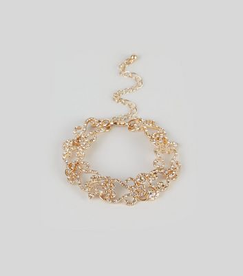 womens gold bracelets ... gold filigree gem embellished bracelet MUASUQH