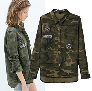 womens military jacket jacket women military camouflage blouse coat casual fashion jaqueta  feminina chaquetas mujer size:m XJWWFCX