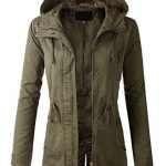 womens military jacket viiviikay womens cotton anorak lightweight utility parka jackets with  drawstring olive, medium IAWOPYC