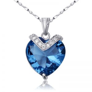 womens necklace 47 romantic heart of the ocean 925 sterling silver rhinestone pendant womenu0027s NTBQXJK