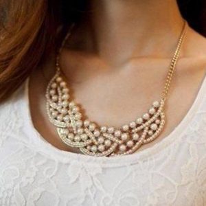 womens necklace elegant faux pearl embellished fake collar necklace for women necklaces | BQIORJD