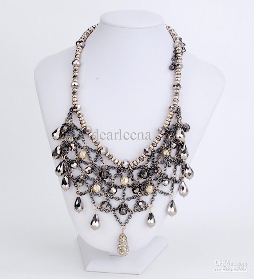 womens necklace wholesale ladyu0027s womenu0027s necklace crystal hang chains compilation nets  avant garde SLKPKAE