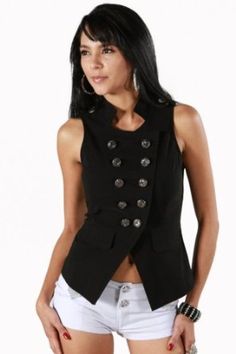 womens vests afterpink double button down vest clubwear women top DXNSWOR