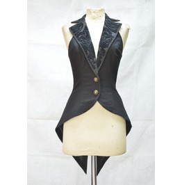 womens vests black tailcoat style gothic waistcoat for women ZVOEYVN