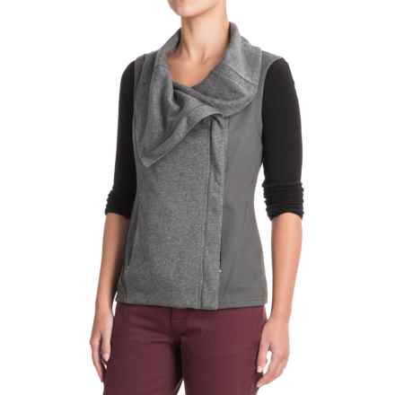 womens vests indigenous organic cotton knit collar vest (for women) in rock - closeouts ZDNKMUV