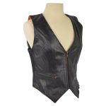 womens vests ... womens leather vest with stretchable sides ... KTQNLXT