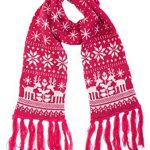 womens winter scarf christmas scarf - hot pink thick knitted scarf with  fair QJUOAMN