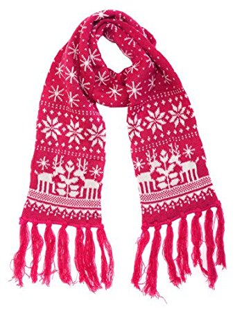 womens winter scarf christmas scarf - hot pink thick knitted scarf with  fair QJUOAMN
