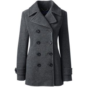 wool coats landsu0027 end womenu0027s petite wool peacoat found on polyvore featuring outerwear,  coats, grey IVTRPBU