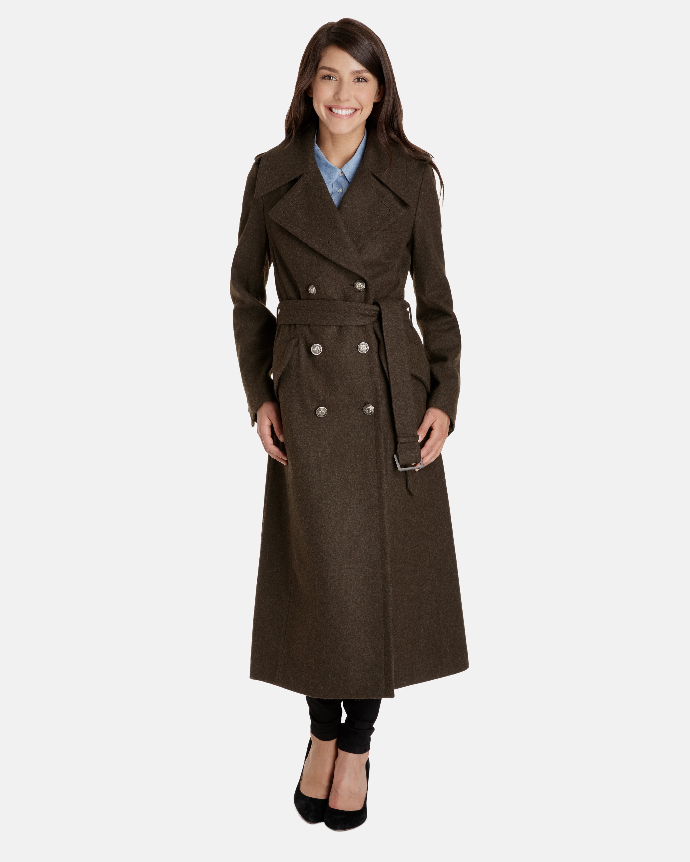 wool coats whitney full length double breasted heritage wool trench coat LEFFKDC