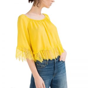 yellow blouse girls lace ruffle bright candy color blouses tops cute summer style 2016  new GFIKANT