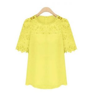 yellow blouse kettymore women short sleeves formal wear shirt and blouse yellow UMWXMOB