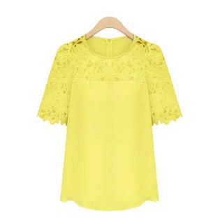yellow blouse kettymore women short sleeves formal wear shirt and blouse yellow UMWXMOB