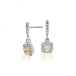 yellow diamond drop earrings in 14k white and yellow gold (1.22 ct. GDFOYXH