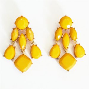 yellow earrings, yellow drops, chandelier statement earrings, chandelier  earrings, drop earrings, GWAYUTH