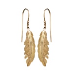 yellow gold feather earrings GBSAPHT
