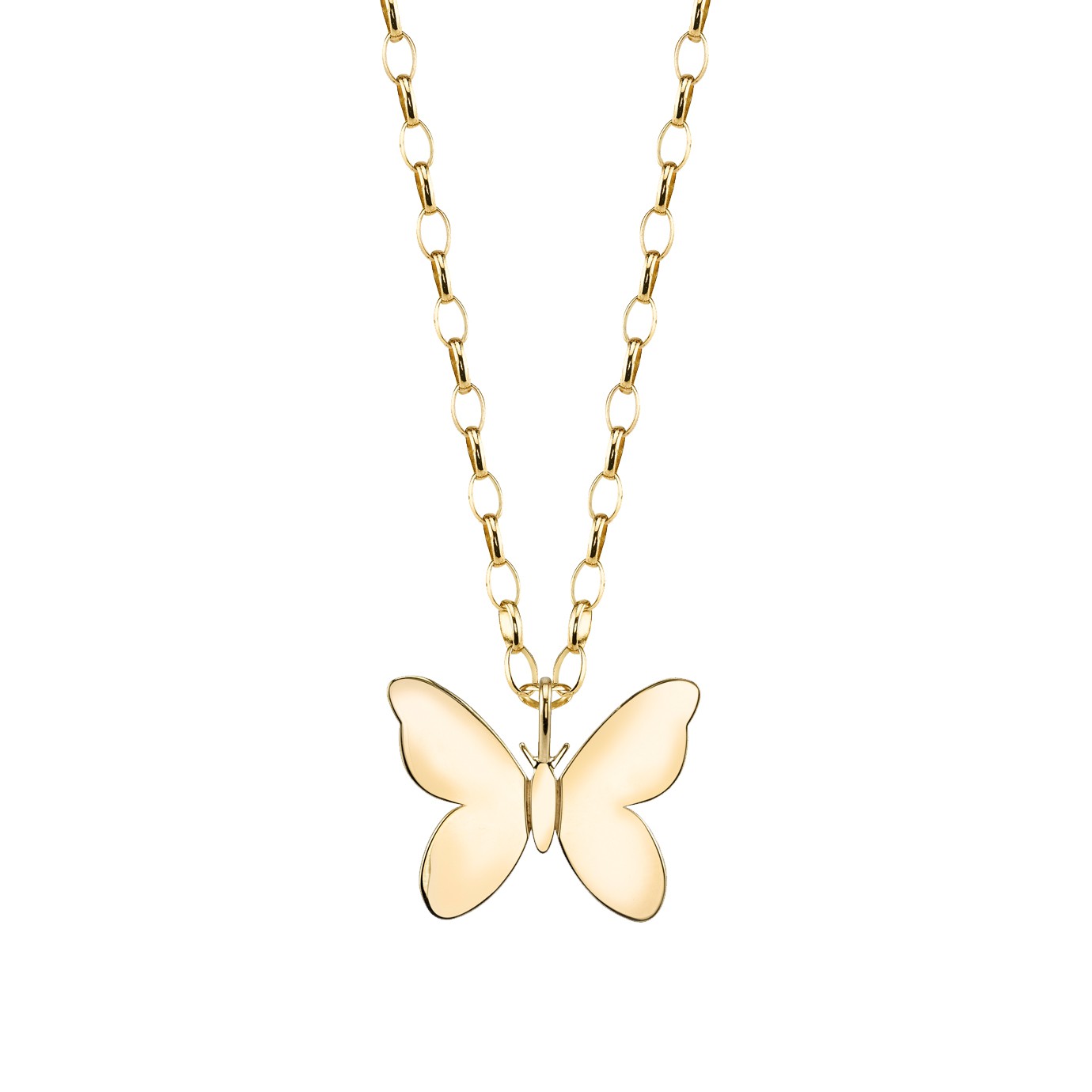 yellow gold pure butterfly necklace by sydney evan ... EXJKAVS