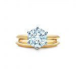 yellow gold rings 2.2 ct shown with tiffany wedding band KASKWTB