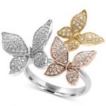 yellow gold rings trio by effy® diamond pavé butterfly ring (5/8 ct. t.w.) IFSWAQW