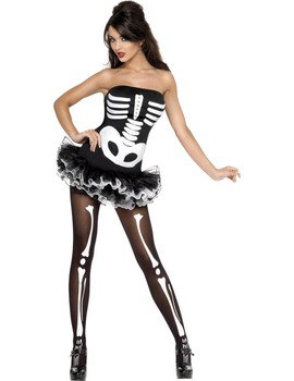 Black and white skinny top with skeleton leggings