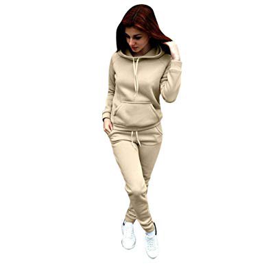 light gray hoodie with matching sweatpants