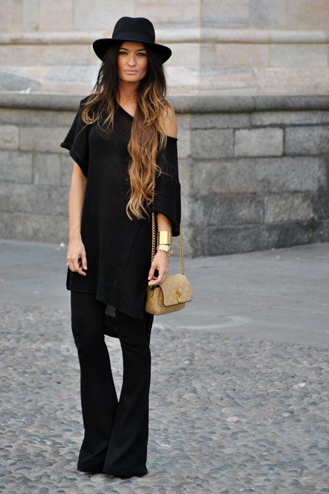 The best outfit ideas for black bell bottoms for women