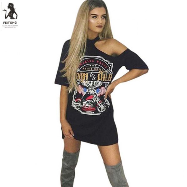 Black printed one shoulder tunic t-shirt and gray over the knee
suede boots