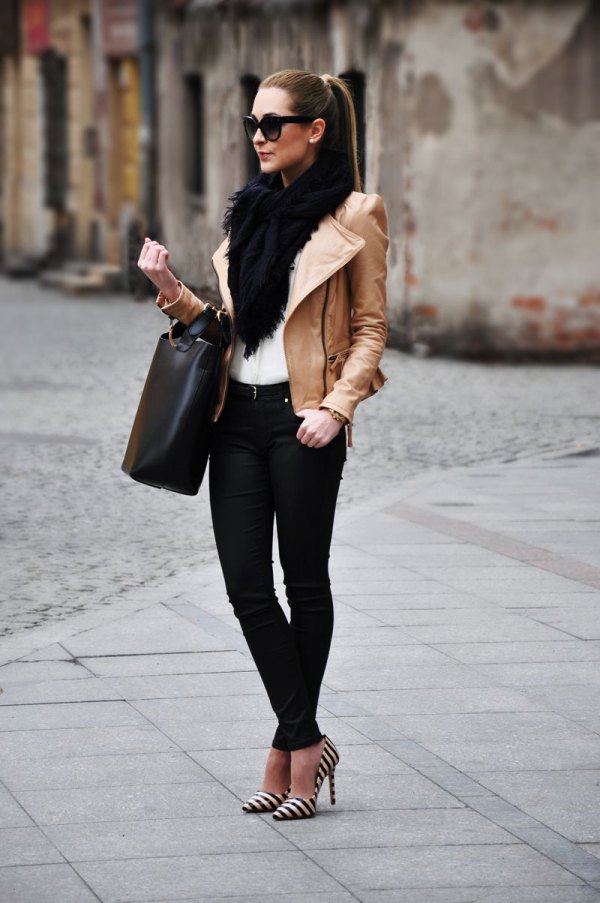 How to Style Brown Leather Motorcycle Jacket: Best 15 Outfit Ideas for Ladies