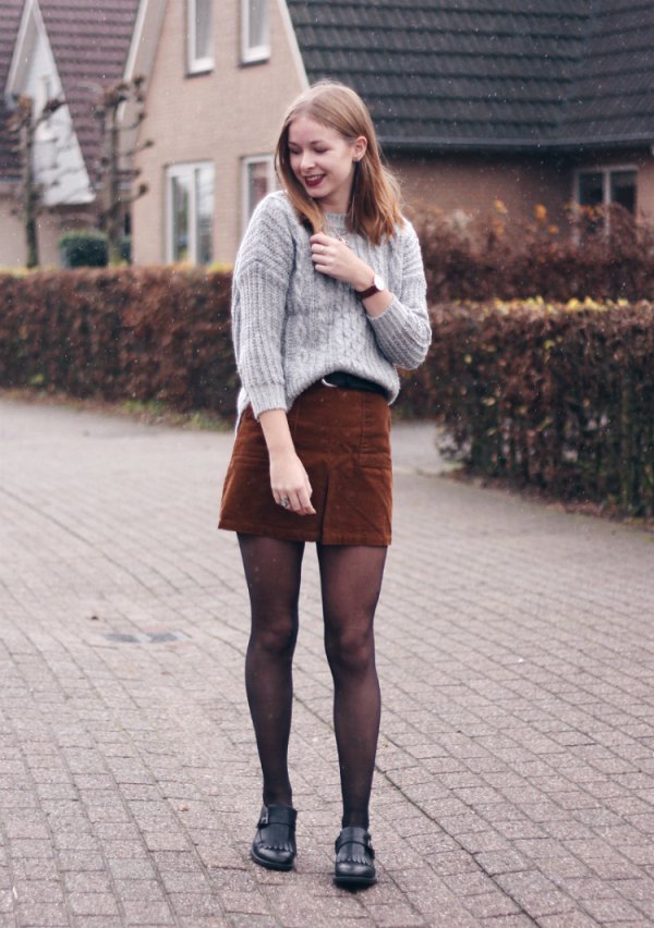 How to Style Corduroy Mini Skirt: Top 15 Outfit Ideas for Ladies