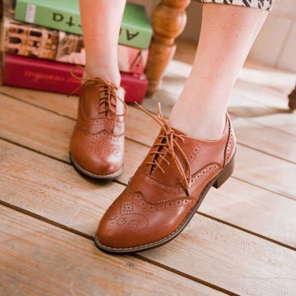 Best 15 Brown Wingtip Shoes Outfit Ideas  for Women