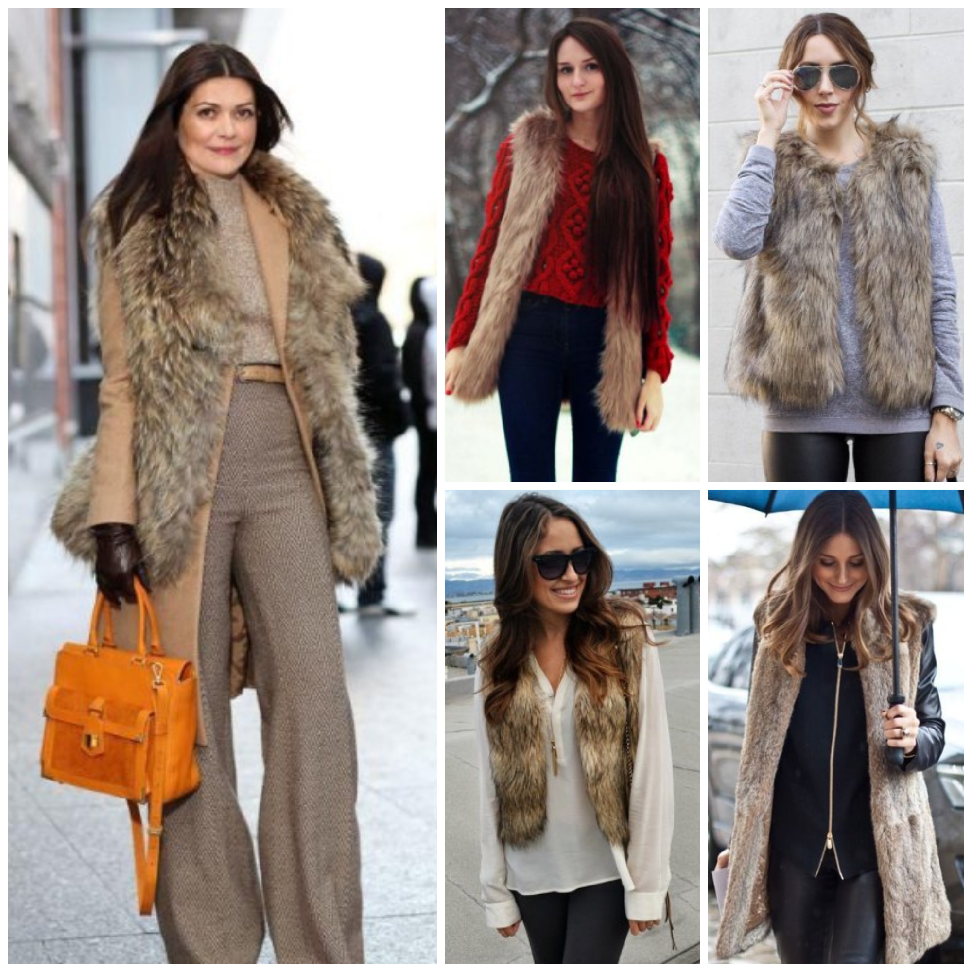 How to Wear Brown Faux Fur Vest: Top 13 Chic Outfit Ideas