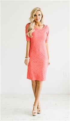 Carol lace midi dress with half sleeves and light pink open toe
heels