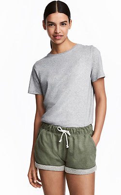 Gray relaxed fit t-shirt and matching cotton mini shorts