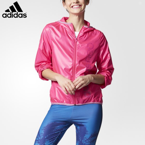 pink sports jacket with blue windbreaker